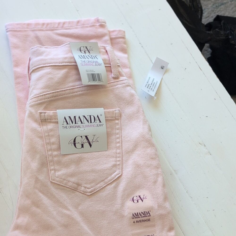 Gloria Vanderbilt Amanda Jeans Pink Classic Rise Slimming Stretch Sz 4 NWT - Picture 12 of 12